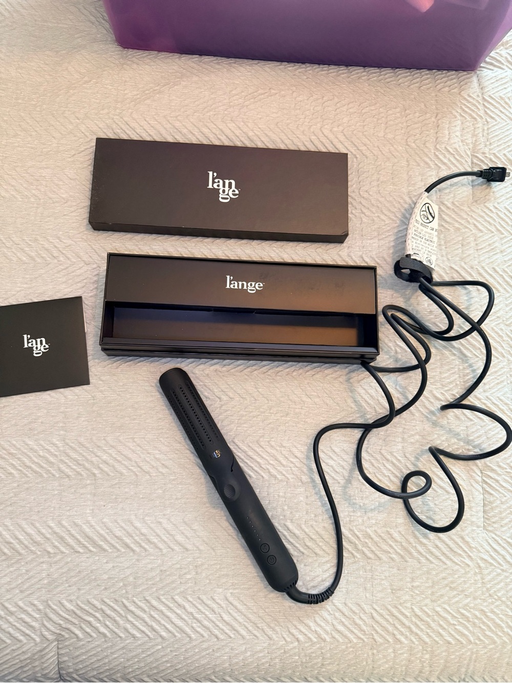 Lange Black Ceramic Hair Straightener with Case